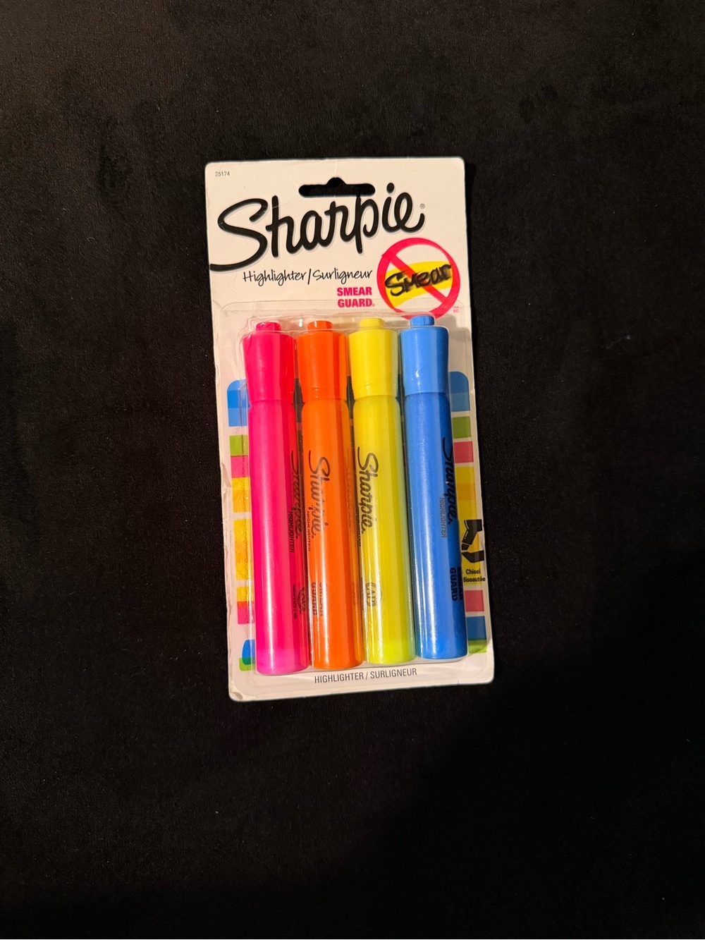 Sharpie Tank Highlighters 4 Pack Chisel Tip Smear Guard Assorted
